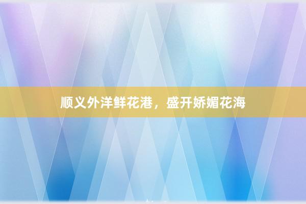 顺义外洋鲜花港,盛开娇媚花海